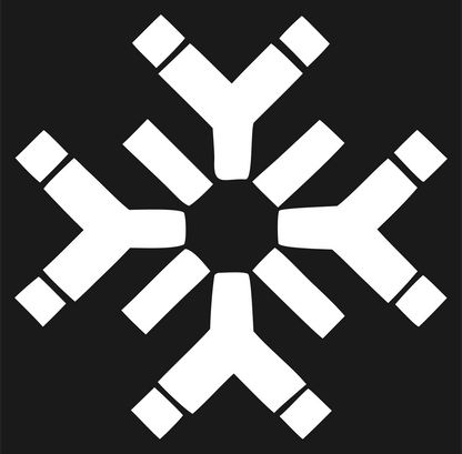 Blocky Snowflake Branch Icon #1a1a1a/#ffffff