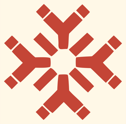 Blocky Snowflake Branch Icon #fff8e7/#c44536
