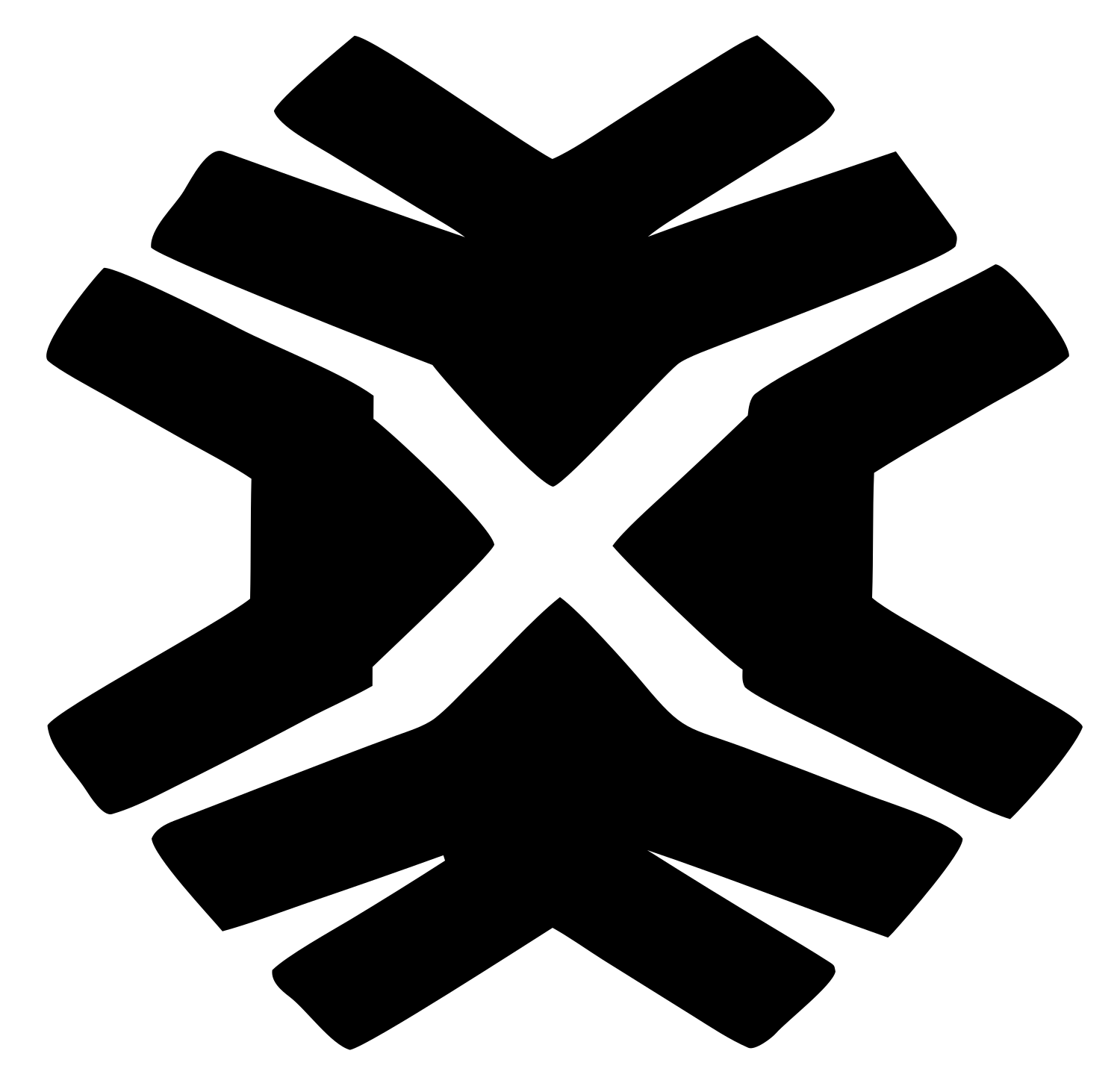 Chunky Snowflake Cross Badge #ffffff/#000000