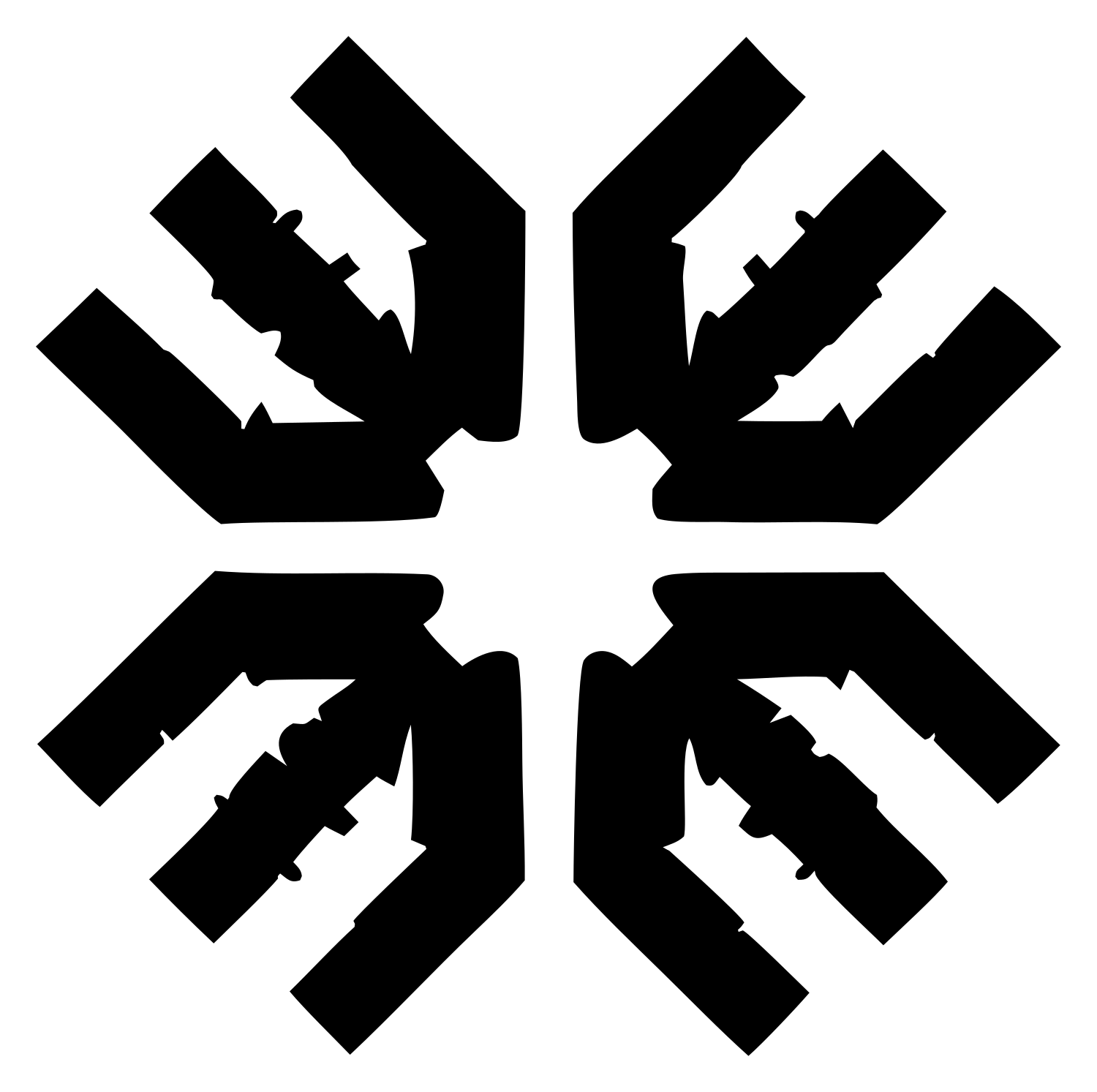 Heavy Arrow Snowflake Mark #ffffff/#000000