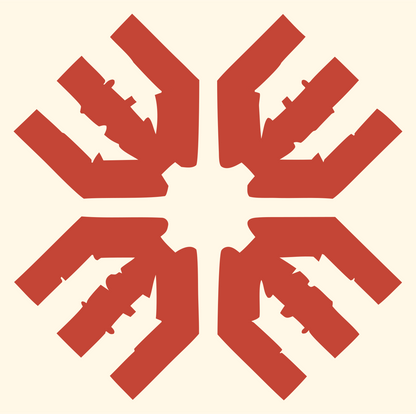 Heavy Arrow Snowflake Mark #fff8e7/#c44536