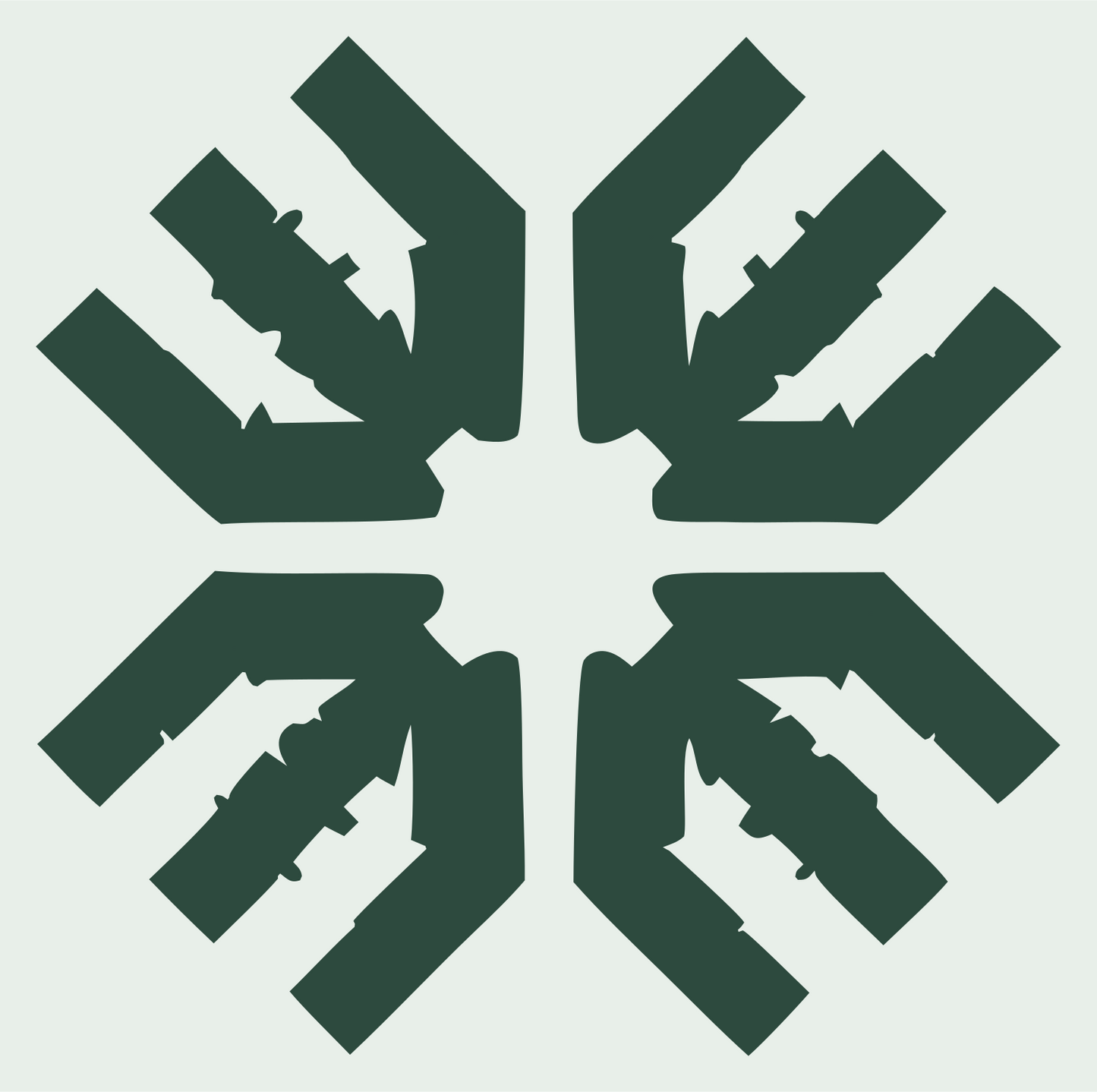 Heavy Arrow Snowflake Mark #e8efe9/#2d4a3e
