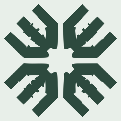 Heavy Arrow Snowflake Mark #e8efe9/#2d4a3e