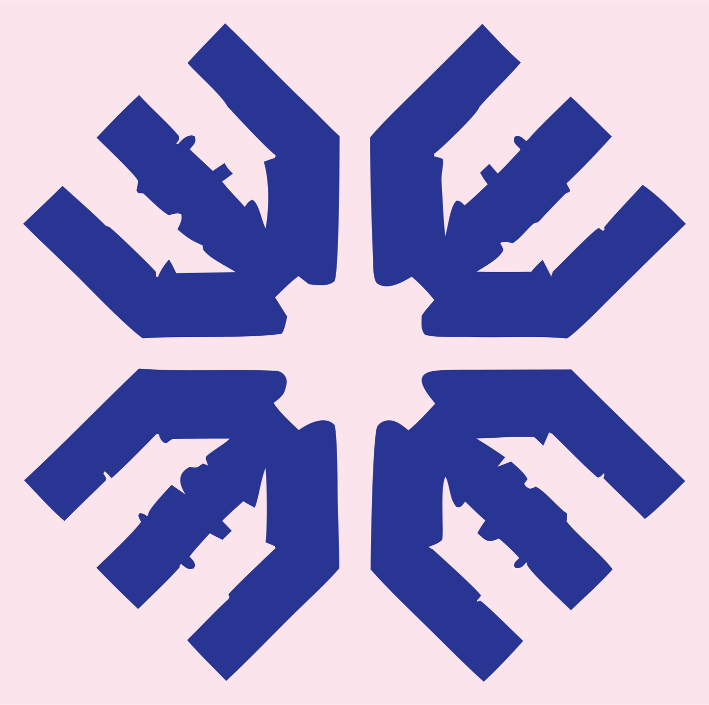 Heavy Arrow Snowflake Mark #fce4ec/#283593