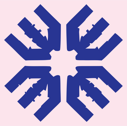 Heavy Arrow Snowflake Mark #fce4ec/#283593