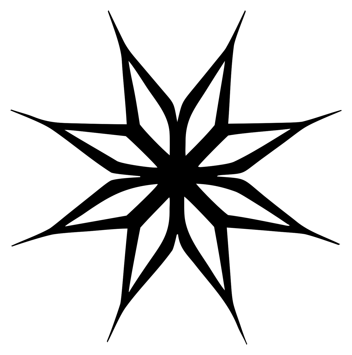 Sharp Eight-Point Star Crest #ffffff/#000000