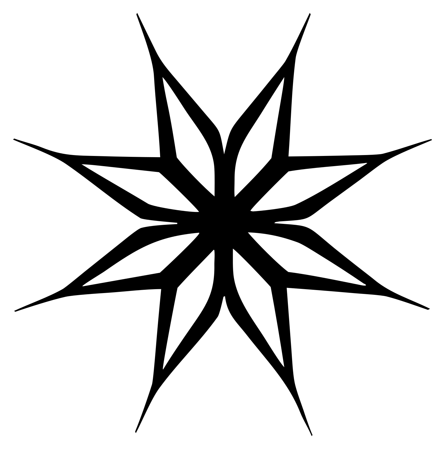 Sharp Eight-Point Star Crest #ffffff/#000000