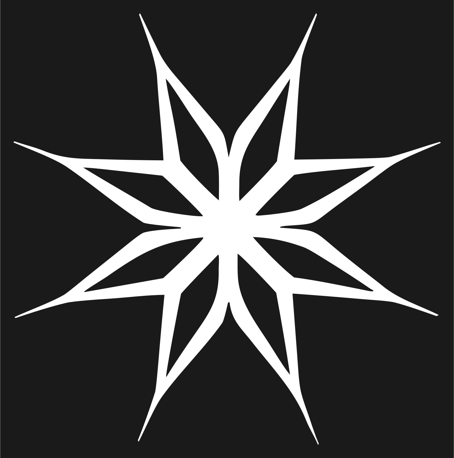 Sharp Eight-Point Star Crest #1a1a1a/#ffffff