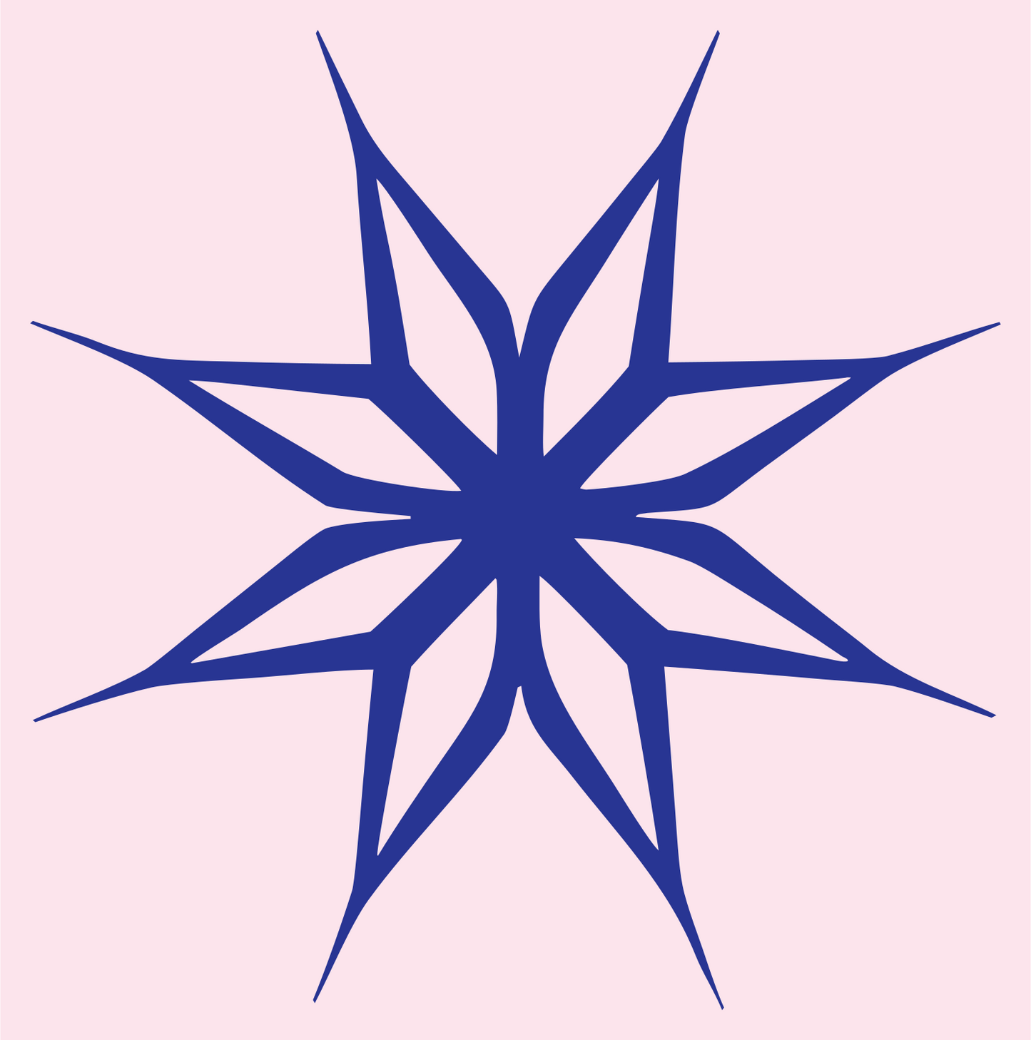 Sharp Eight-Point Star Crest #fce4ec/#283593