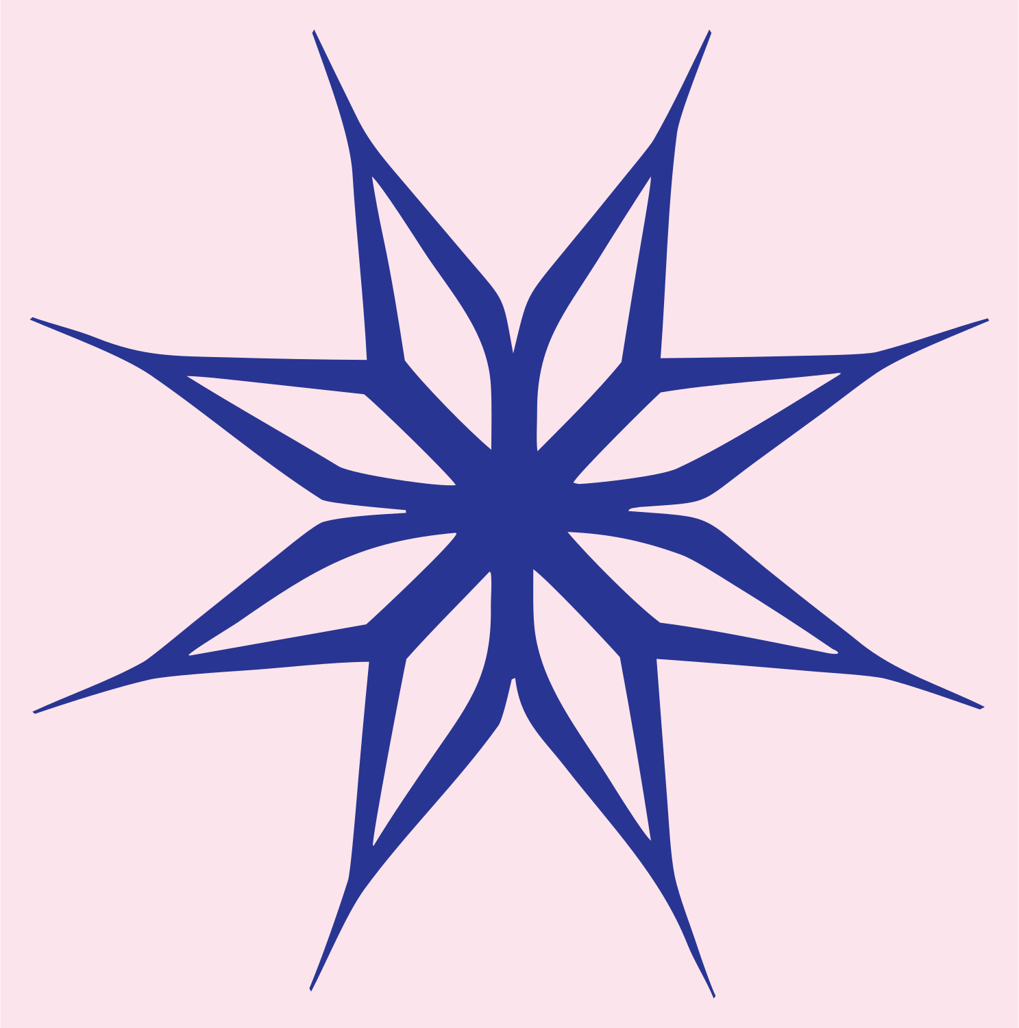 Sharp Eight-Point Star Crest #fce4ec/#283593
