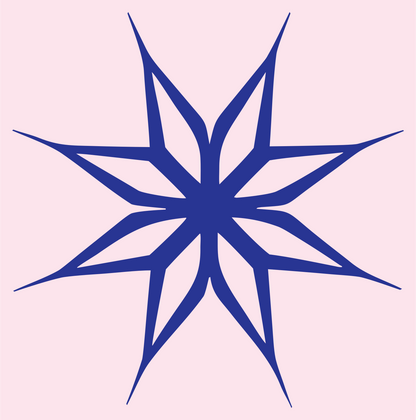 Sharp Eight-Point Star Crest #fce4ec/#283593