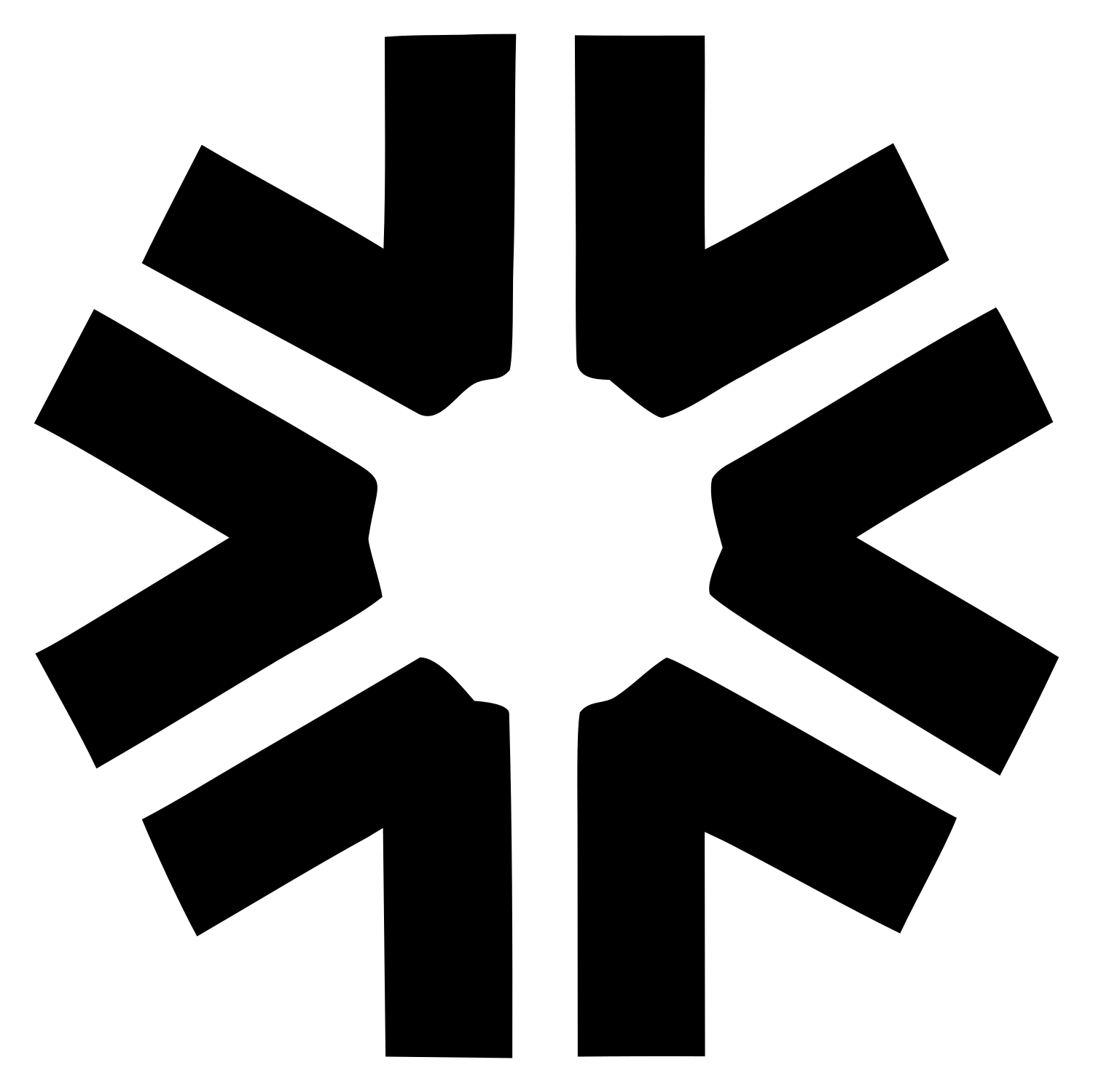 Bold Arrow Snowflake Mark #ffffff/#000000