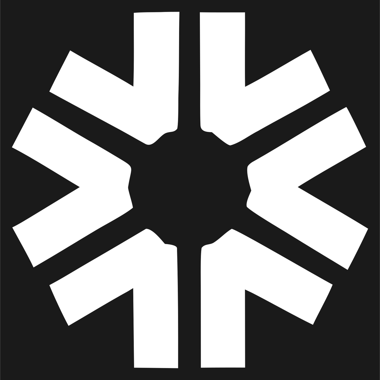 Bold Arrow Snowflake Mark #1a1a1a/#ffffff