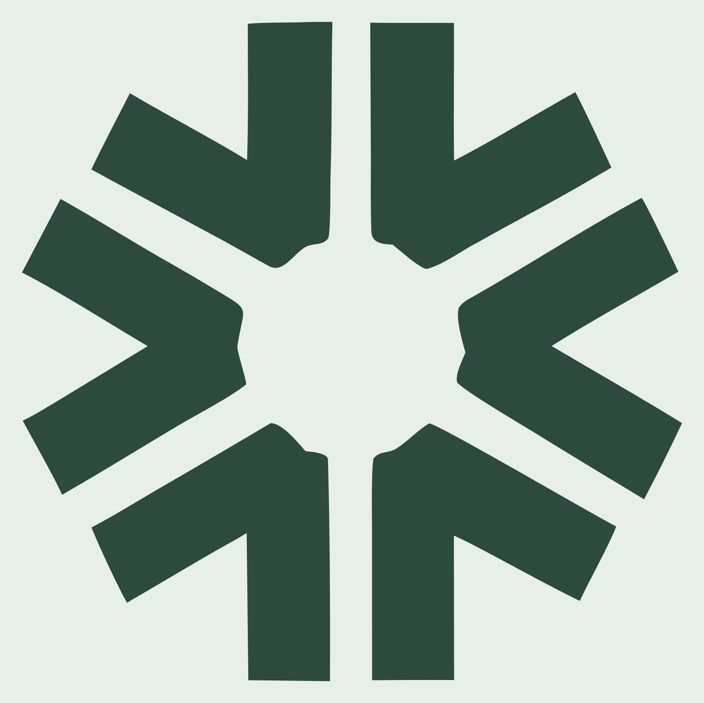 Bold Arrow Snowflake Mark #e8efe9/#2d4a3e