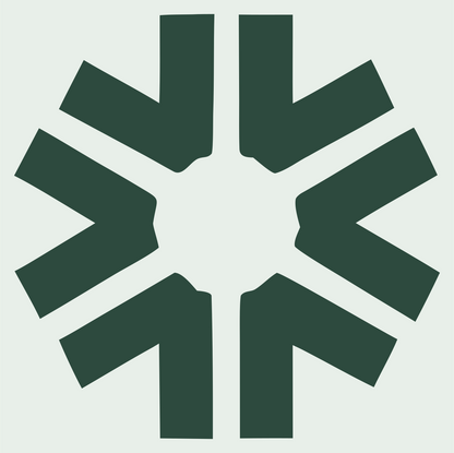 Bold Arrow Snowflake Mark #e8efe9/#2d4a3e