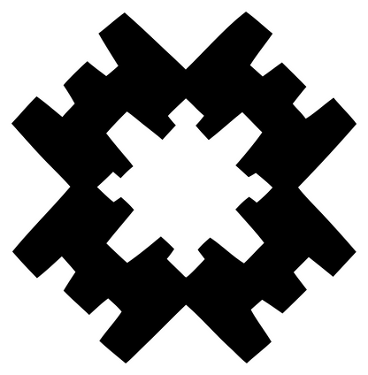 Chunky Pixel Snowflake Crest #ffffff/#000000