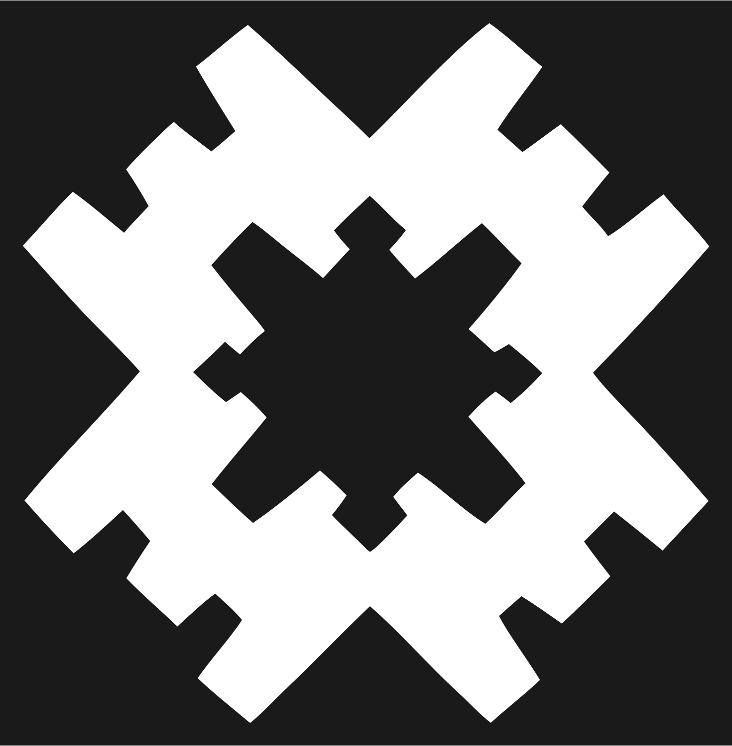 Chunky Pixel Snowflake Crest #1a1a1a/#ffffff