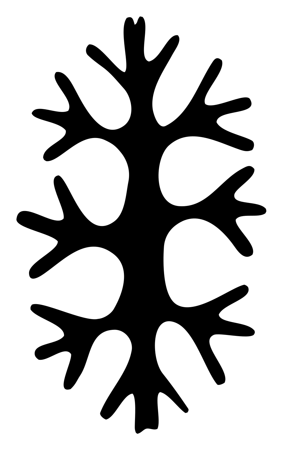 Hand-Drawn Tree Silhouette Mark #ffffff/#000000
