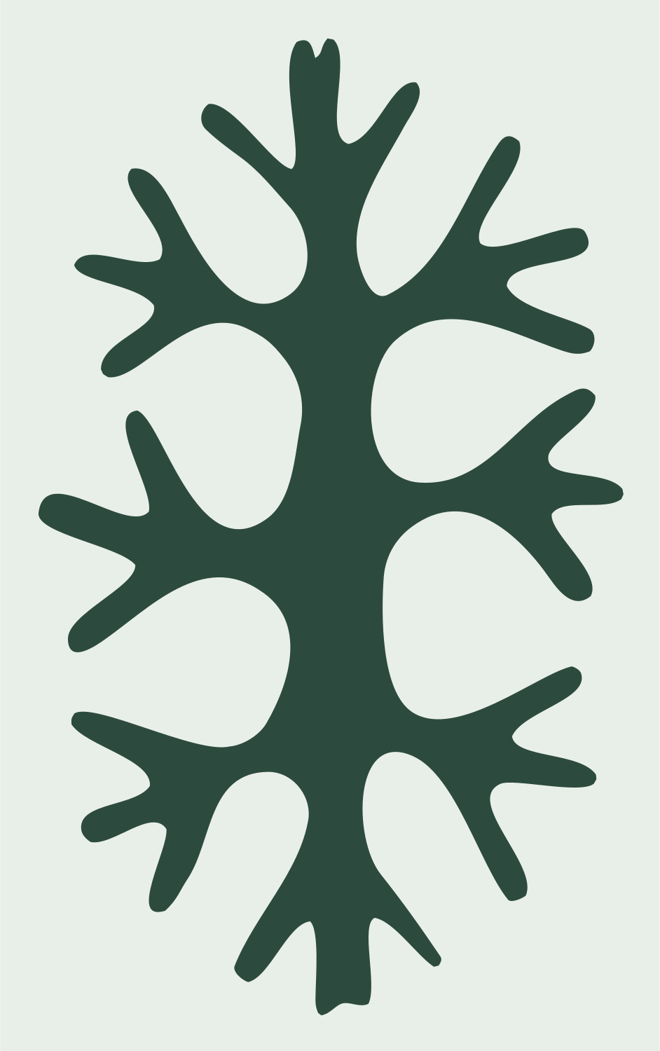 Hand-Drawn Tree Silhouette Mark #e8efe9/#2d4a3e