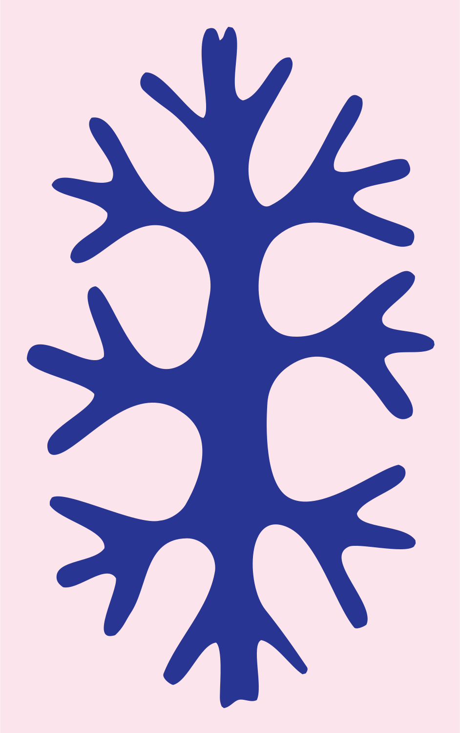 Hand-Drawn Tree Silhouette Mark #fce4ec/#283593