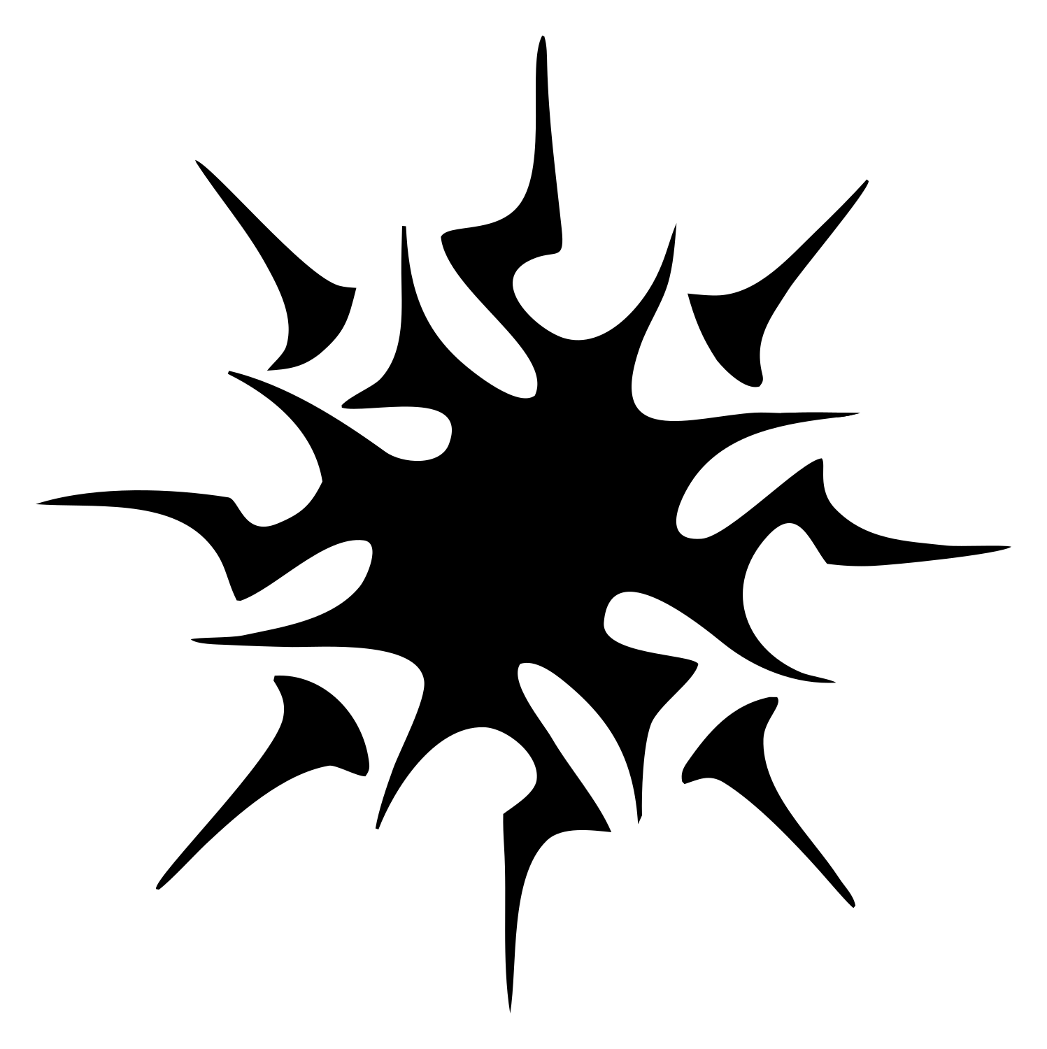 Tribal Spiky Snowflake Mark #ffffff/#000000