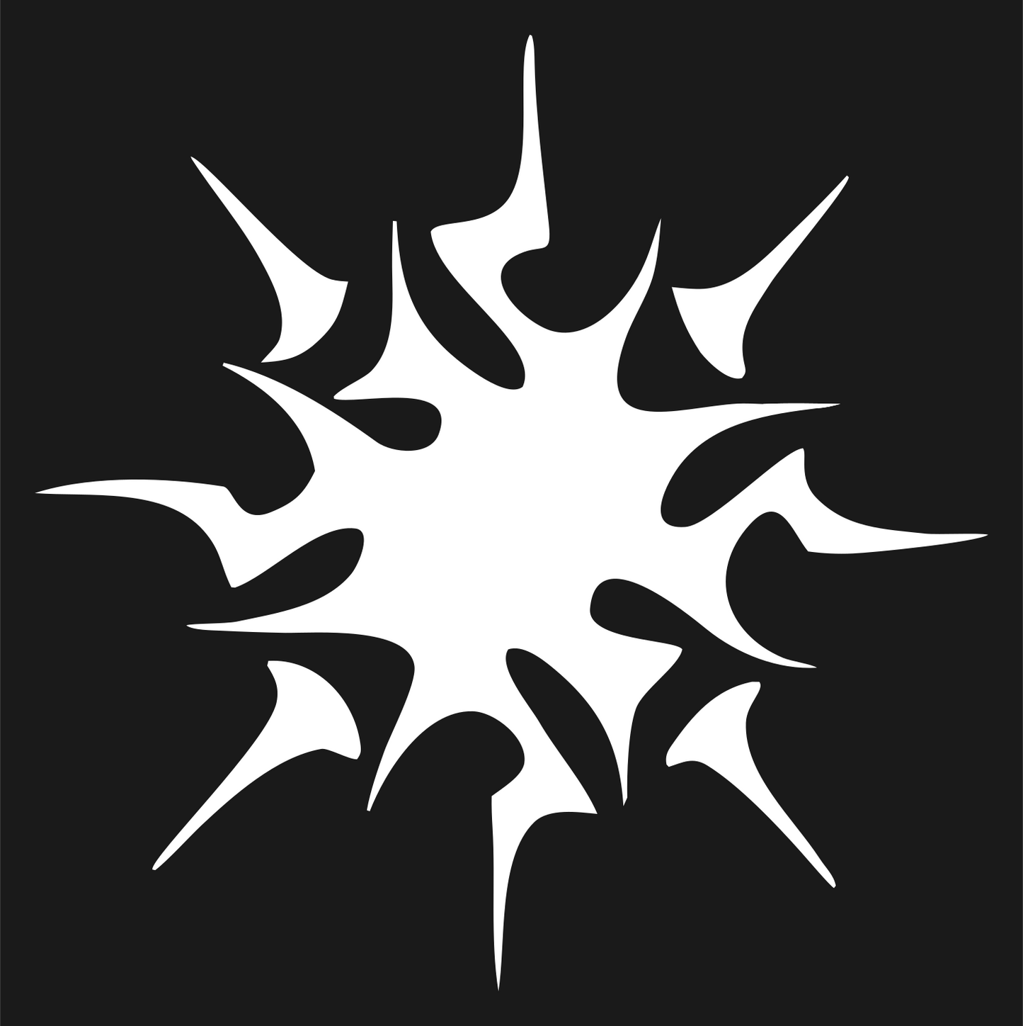 Tribal Spiky Snowflake Mark #1a1a1a/#ffffff