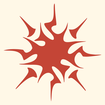 Tribal Spiky Snowflake Mark #fff8e7/#c44536