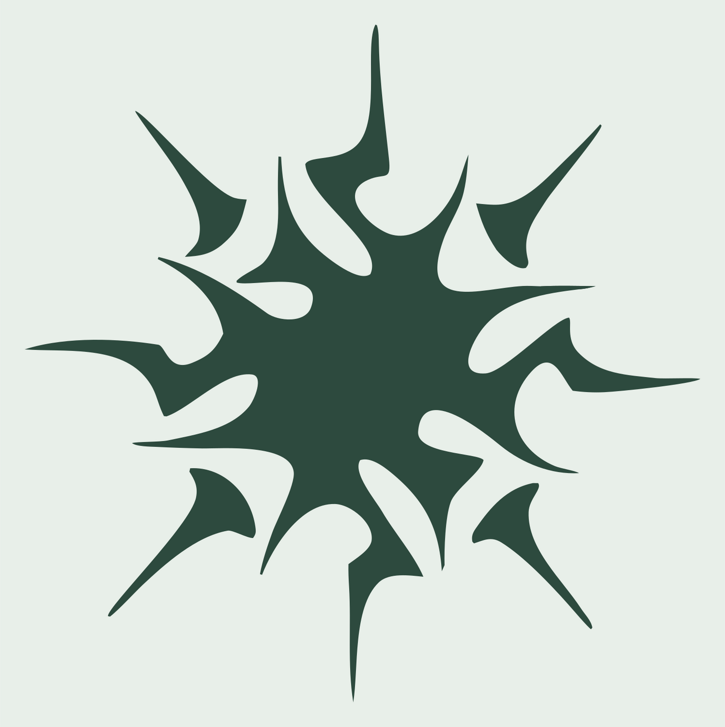 Tribal Spiky Snowflake Mark #e8efe9/#2d4a3e