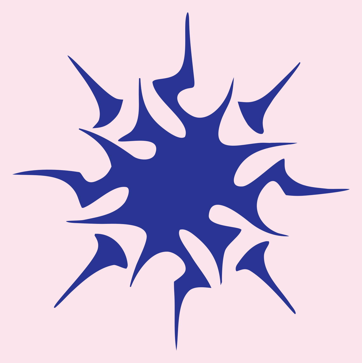 Tribal Spiky Snowflake Mark #fce4ec/#283593
