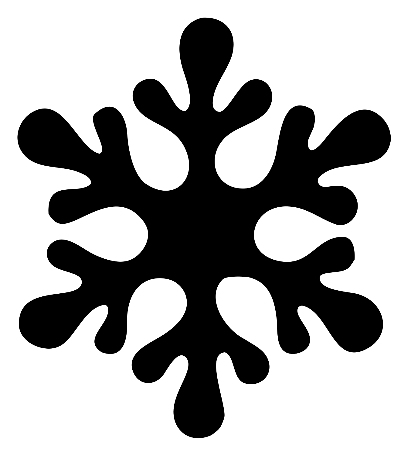 Hand-Drawn Snowflake Organic Mark #ffffff/#000000