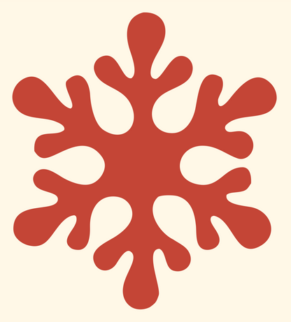 Hand-Drawn Snowflake Organic Mark #fff8e7/#c44536