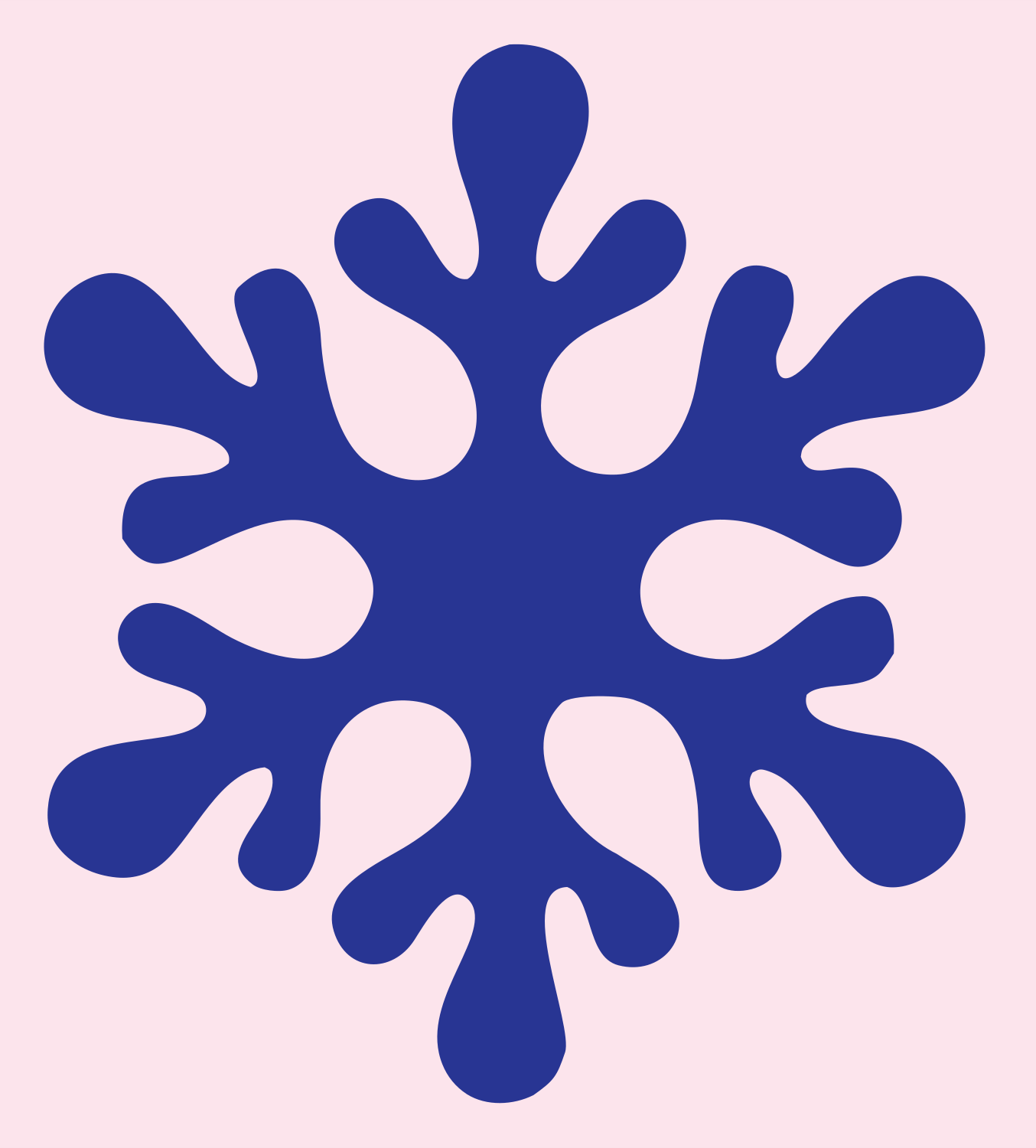 Hand-Drawn Snowflake Organic Mark #fce4ec/#283593