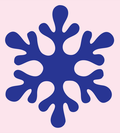 Hand-Drawn Snowflake Organic Mark #fce4ec/#283593