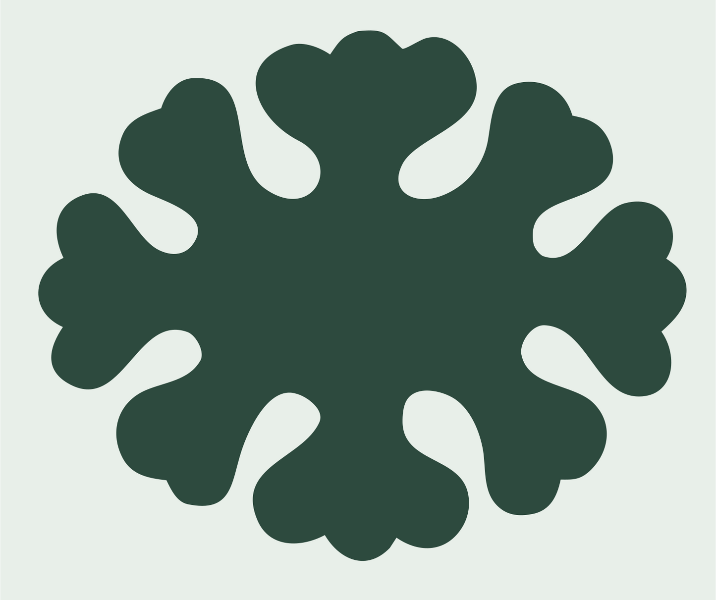 Bold Snowflake Organic Crest #e8efe9/#2d4a3e