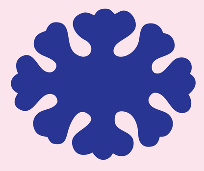 Bold Snowflake Organic Crest #fce4ec/#283593