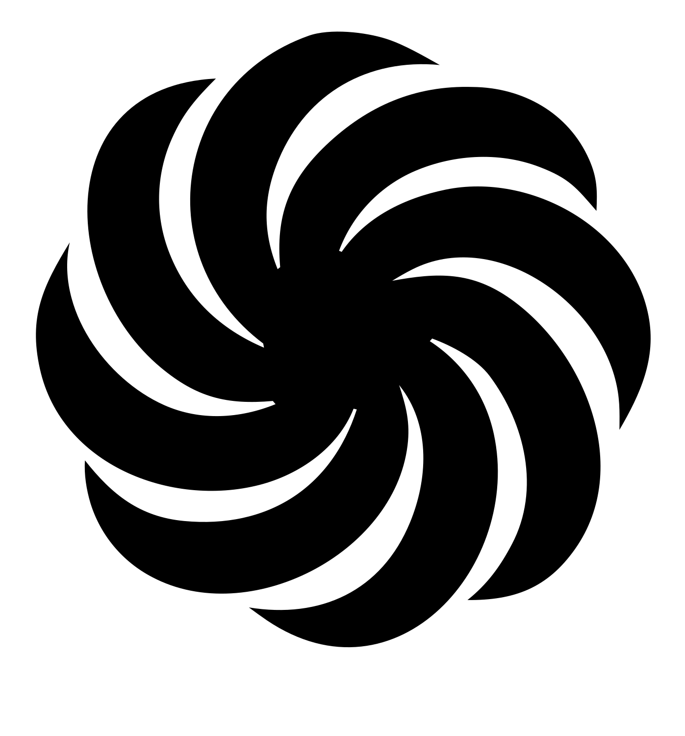 Rotary Vortex Pinwheel Mark #ffffff/#000000