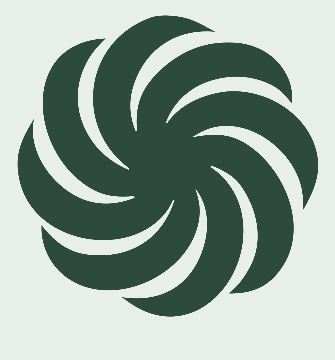 Rotary Vortex Pinwheel Mark #e8efe9/#2d4a3e