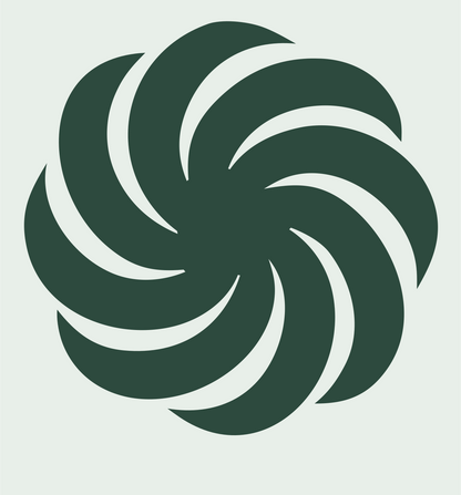 Rotary Vortex Pinwheel Mark #e8efe9/#2d4a3e