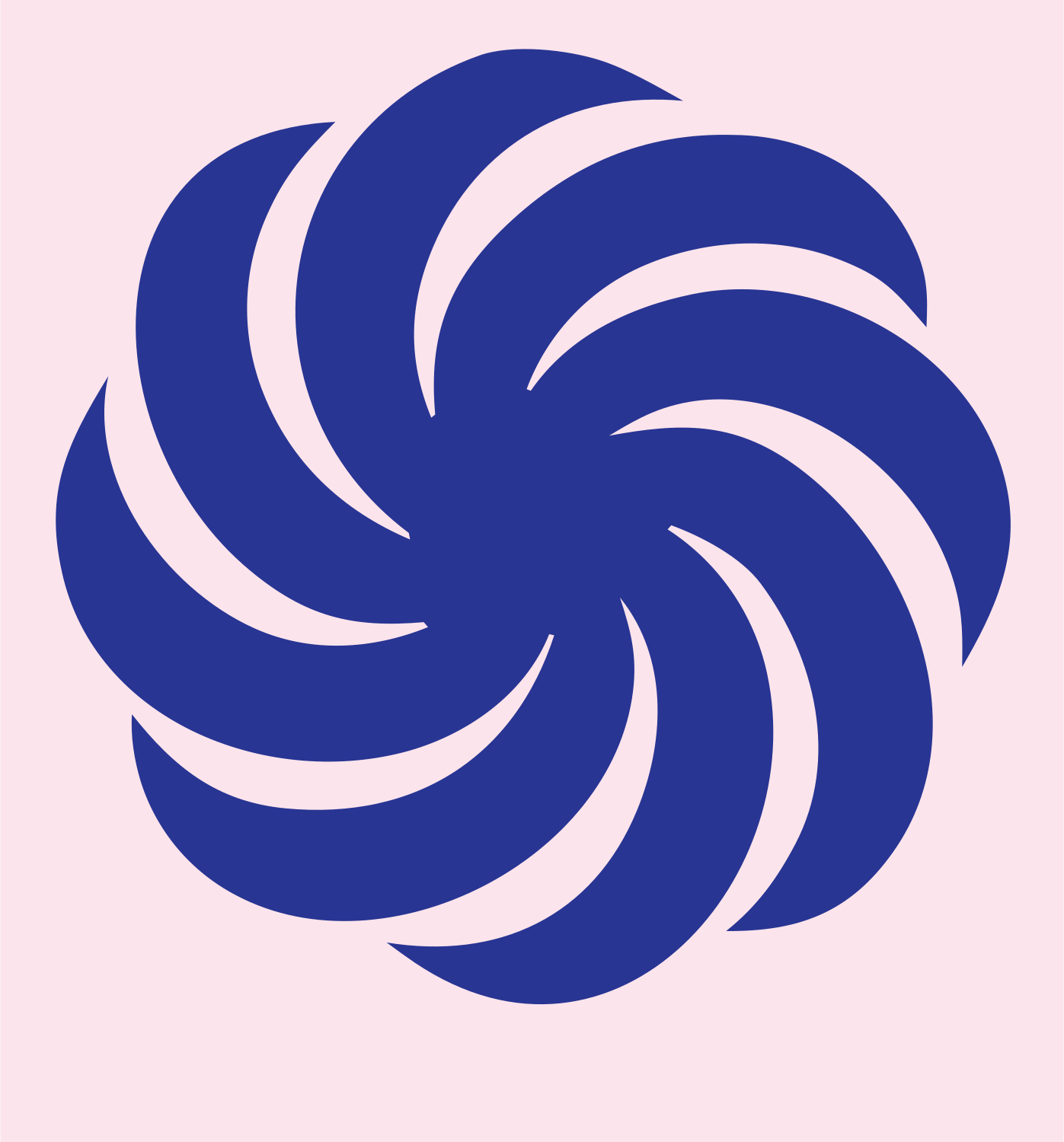 Rotary Vortex Pinwheel Mark #fce4ec/#283593