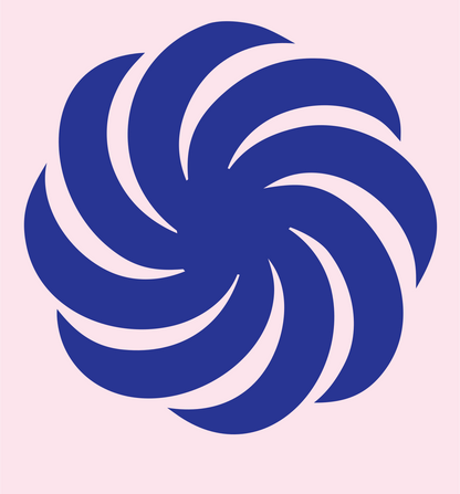Rotary Vortex Pinwheel Mark #fce4ec/#283593
