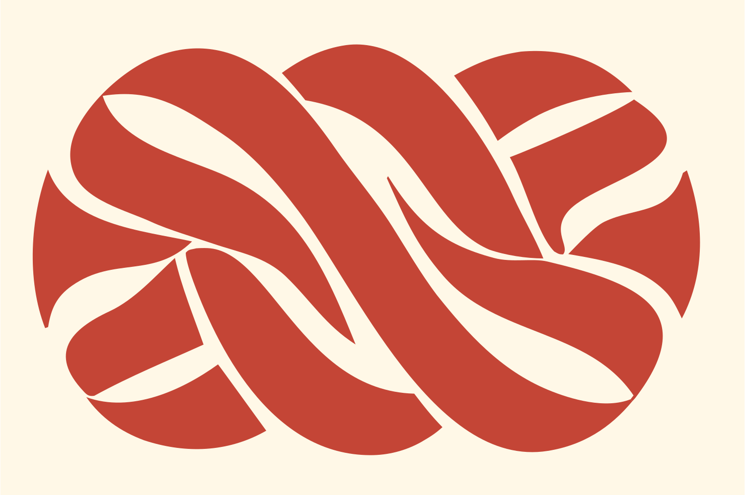 Braided Knot Twist Mark #fff8e7/#c44536