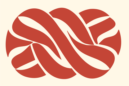Braided Knot Twist Mark #fff8e7/#c44536