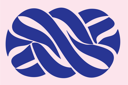 Braided Knot Twist Mark #fce4ec/#283593