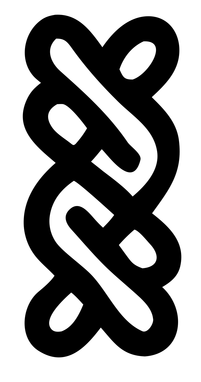 Celtic Knot Braid Emblem #ffffff/#000000