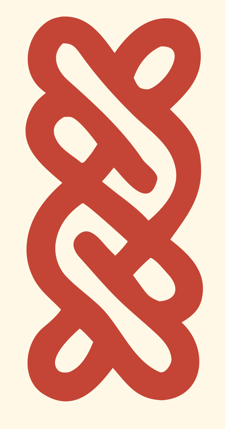Celtic Knot Braid Emblem #fff8e7/#c44536