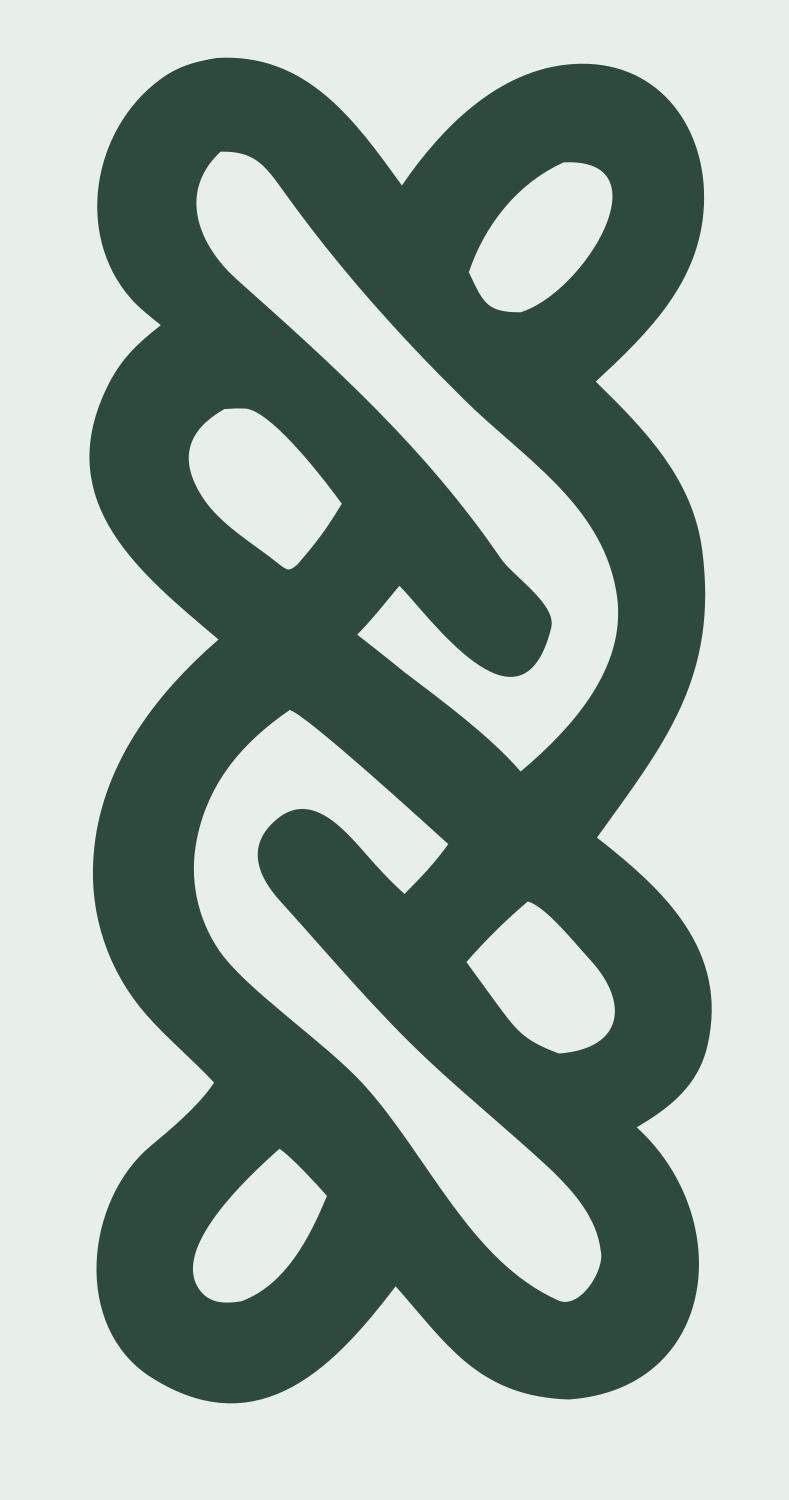 Celtic Knot Braid Emblem #e8efe9/#2d4a3e
