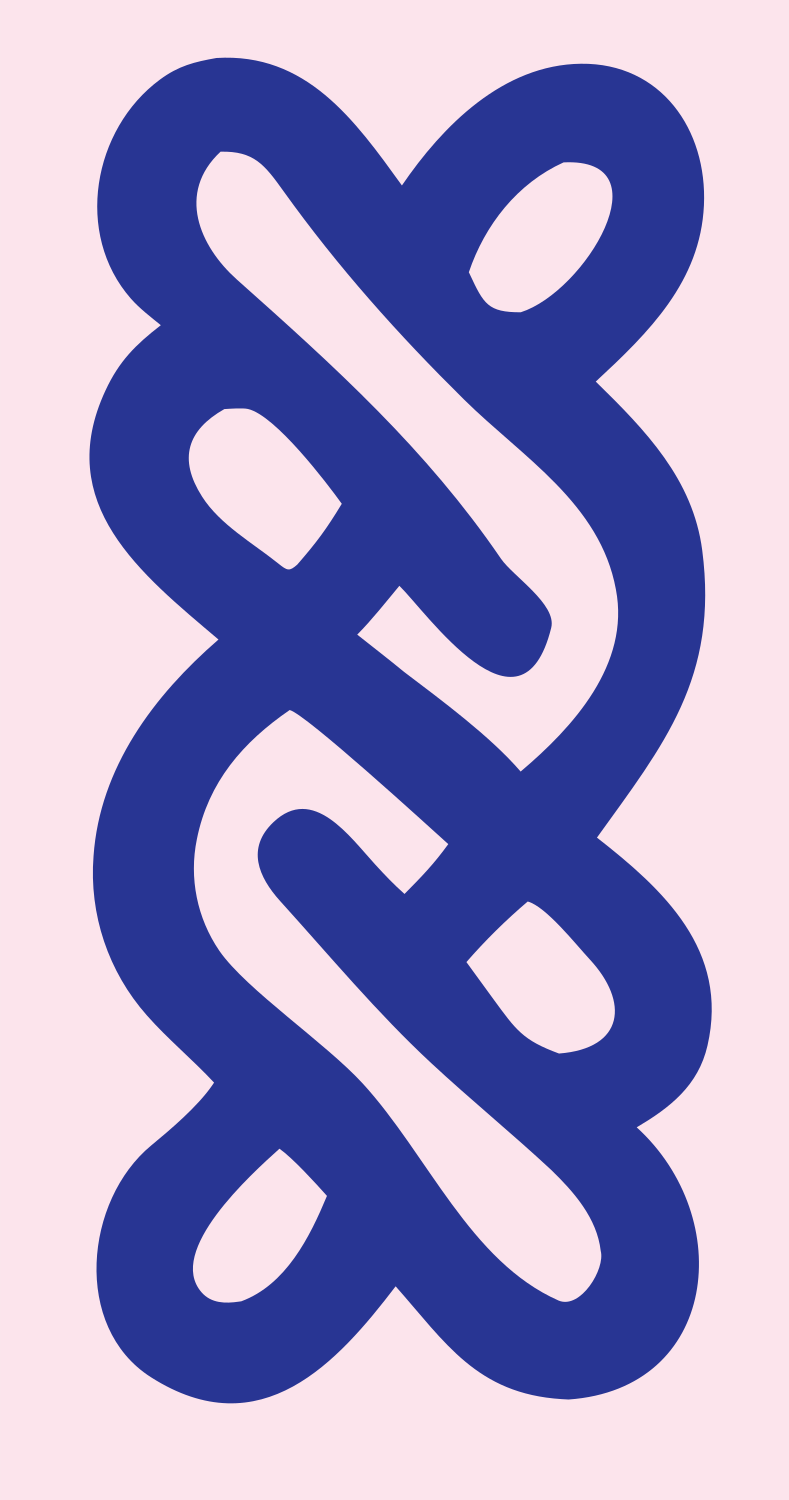 Celtic Knot Braid Emblem #fce4ec/#283593