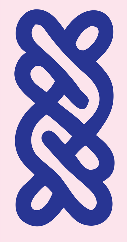 Celtic Knot Braid Emblem #fce4ec/#283593
