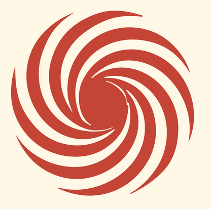 Spiral Galaxy Vortex Mark #fff8e7/#c44536