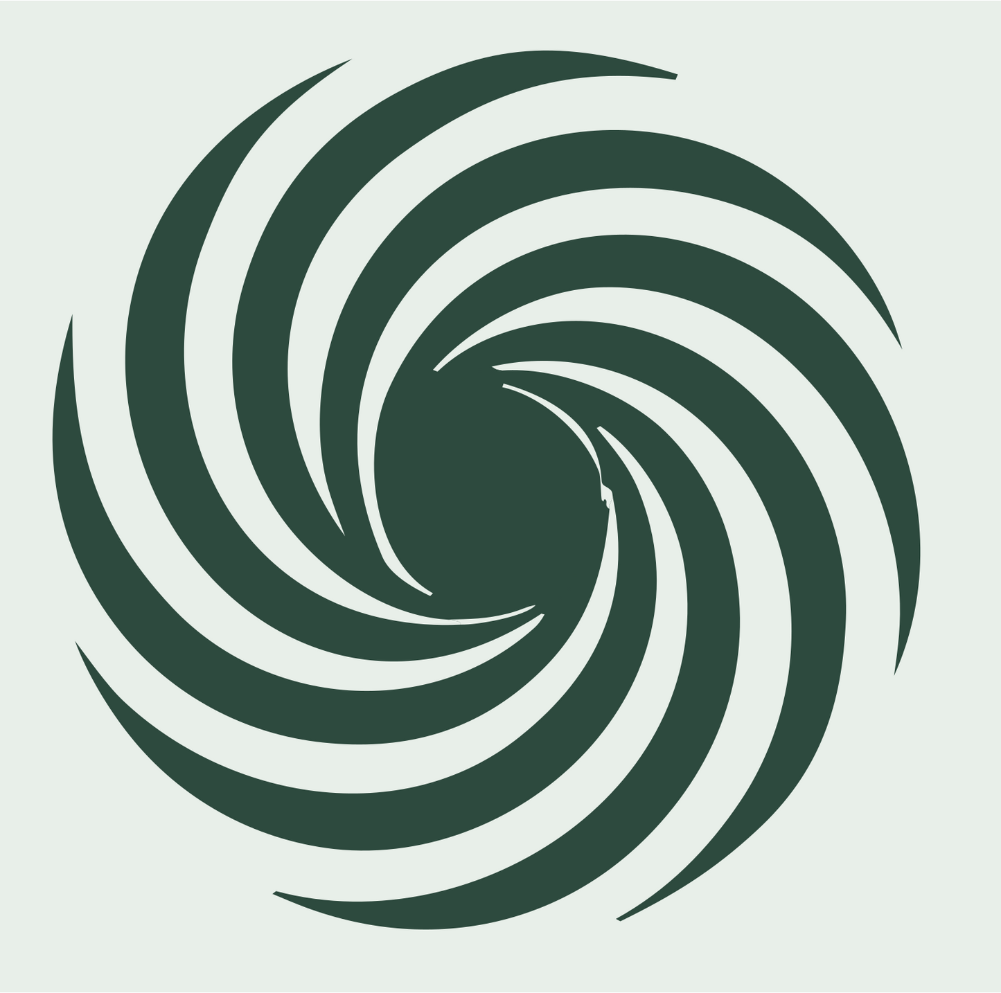 Spiral Galaxy Vortex Mark #e8efe9/#2d4a3e